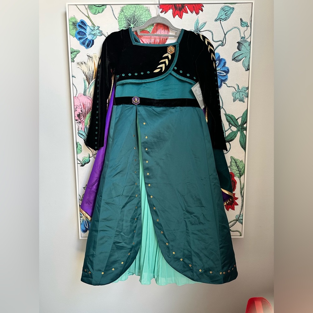Disney Teal and Black Kids Halloween Costume Princes Anna size 9/10